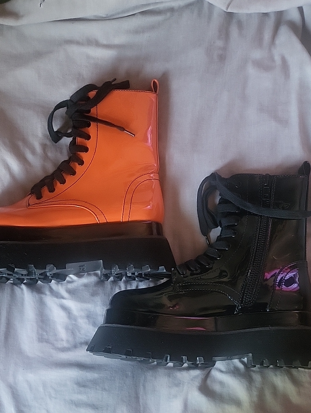 Trickz N Treatz Mismatched Combat Boots